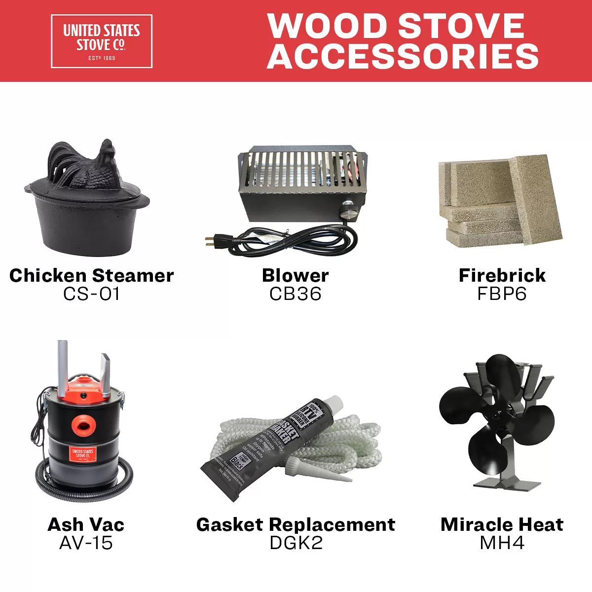 US Stove 1,200 Sq. Ft. Wood Stove with Legs
