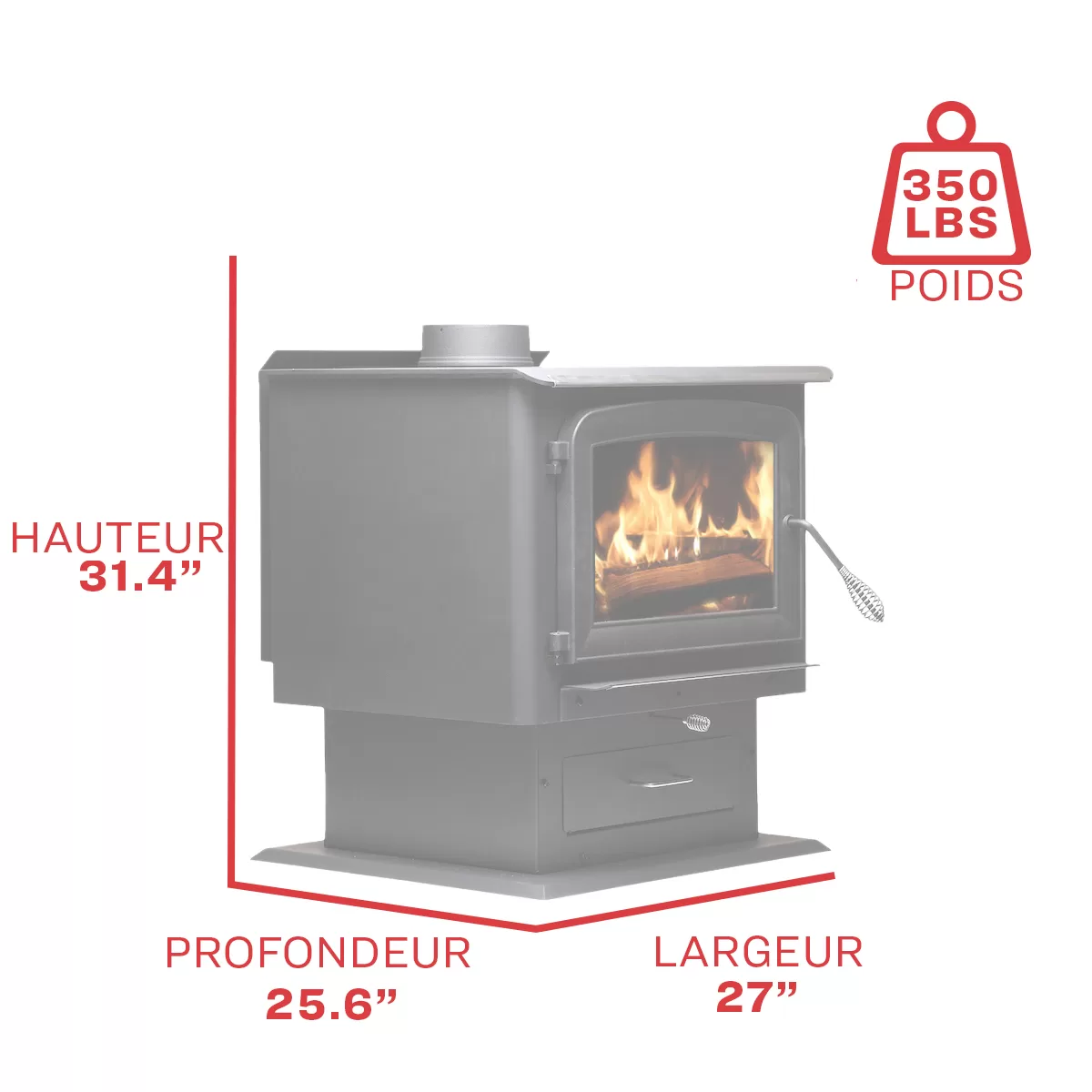 Ashley Hearth Products 2500-sq ft Heating Area Firewood and Fire Logs Stove