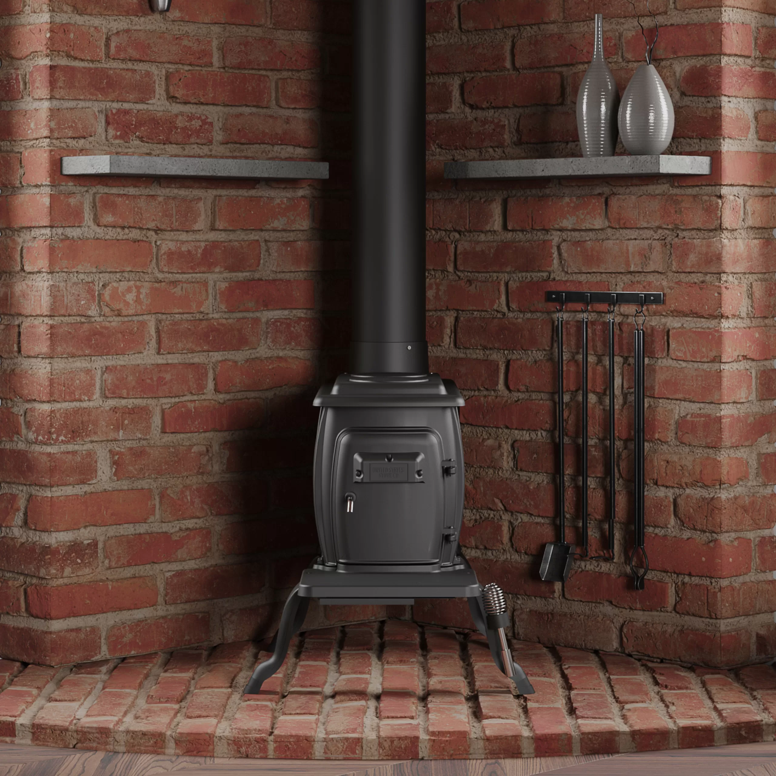 US Stove 1,200 Sq. Ft. Wood Stove with Legs