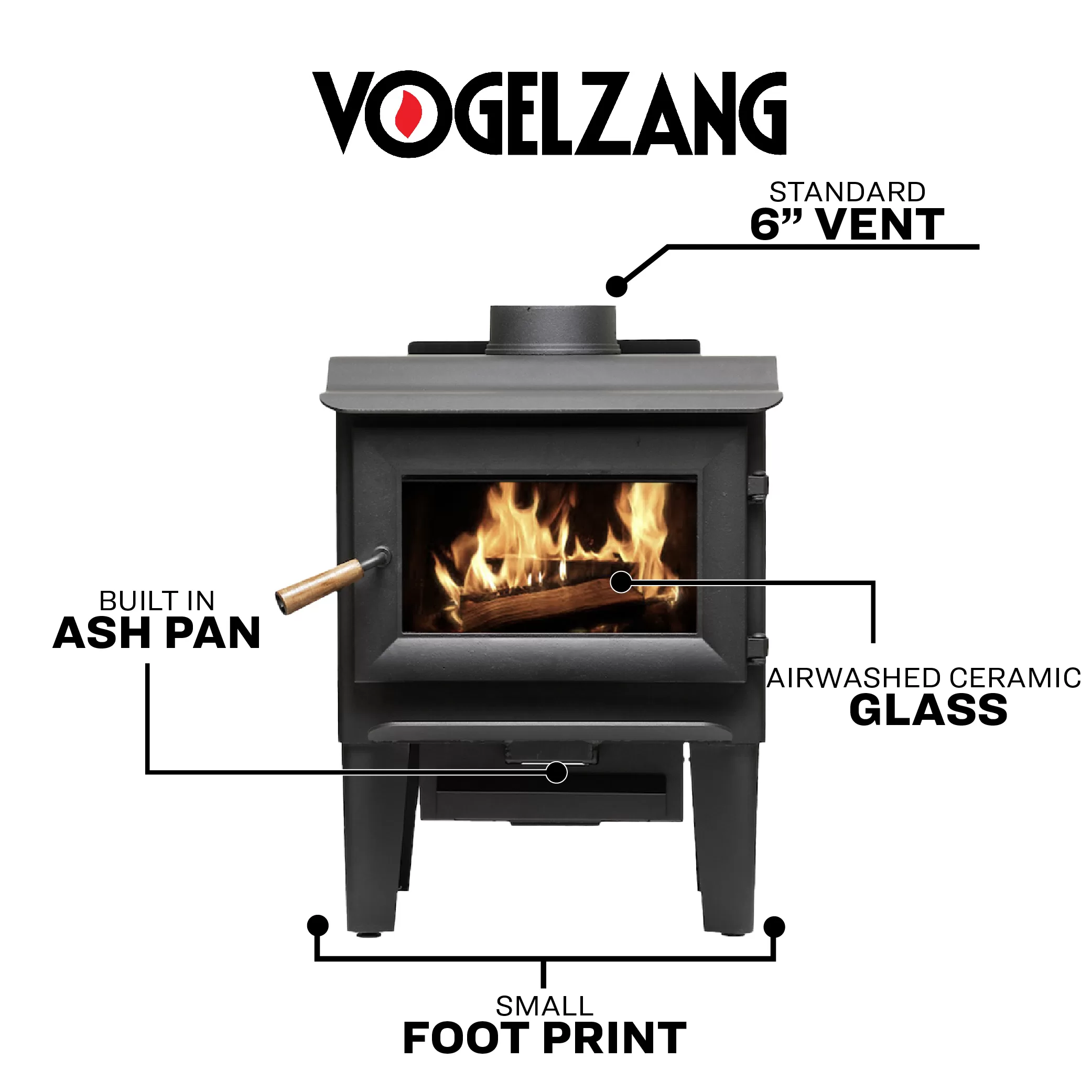 Ashley 2,000 Sq. Ft. Pedestal Wood Stove