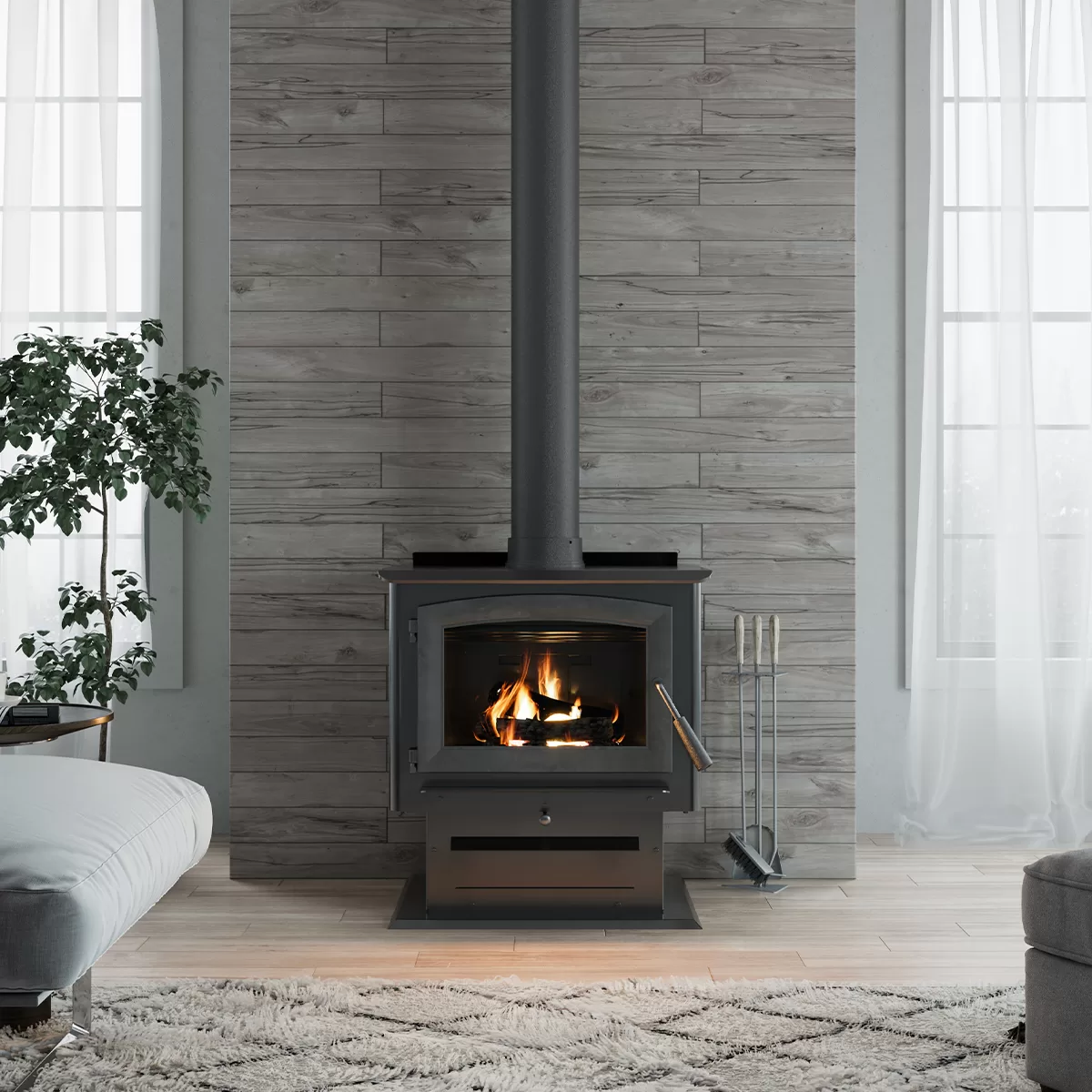 US Stove 900 Sq. Ft. Cast Iron Wood Stove