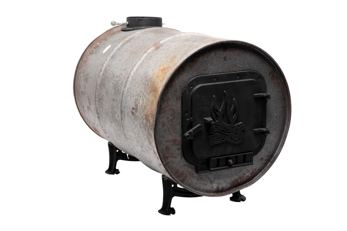 United States Stove Company BSK1000 Cast Iron Single Barrel Stove Kit, Red