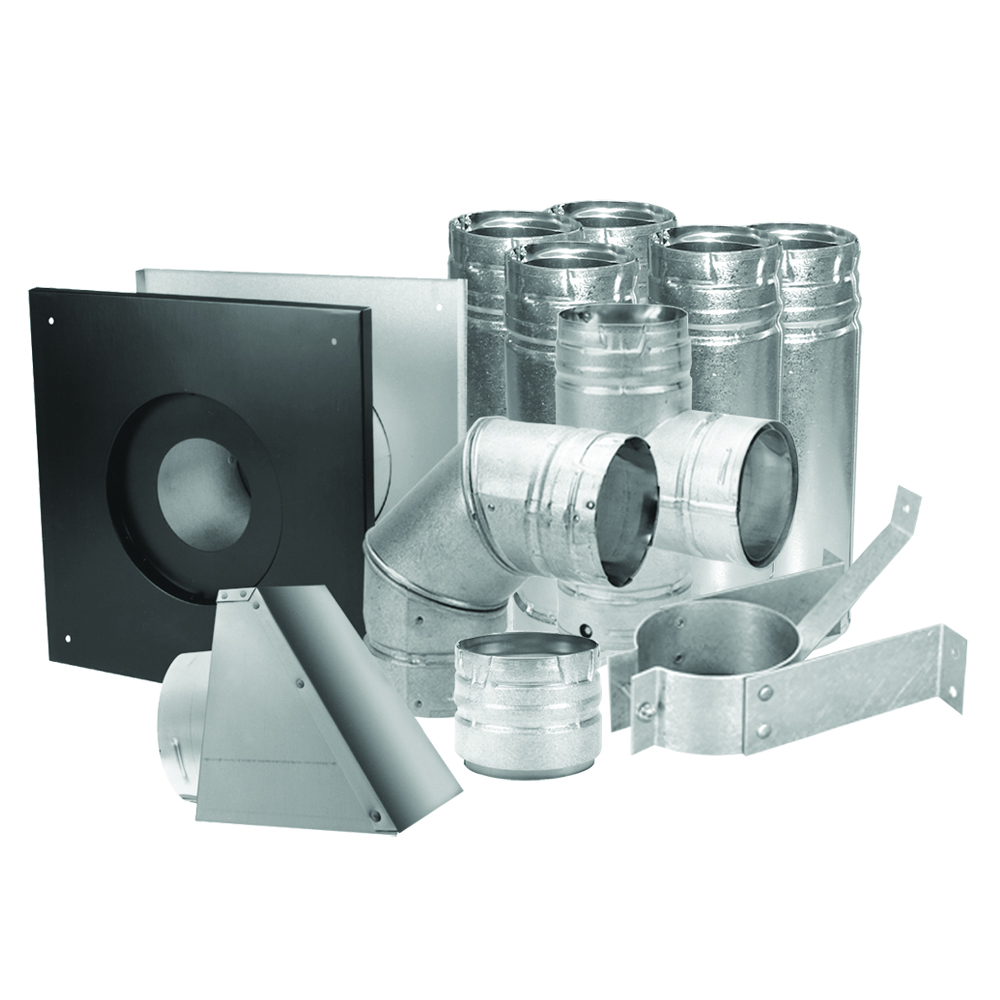 Pellet Stove Vent Pipe Kit With 3 Inch Horizontal Pipe With Vertical Rise  With Dura Vent Pro-US-4786995462249